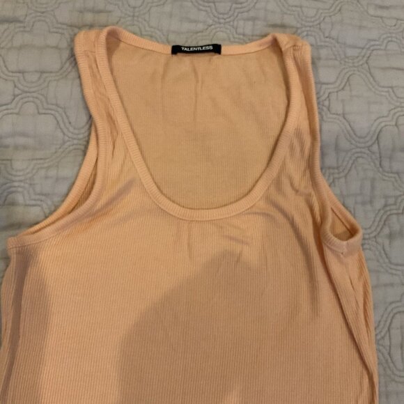 Talentless Women’s Ribbed Modal Tank Mini Stretchy Dress Orange Size Small fit - Picture 6 of 11